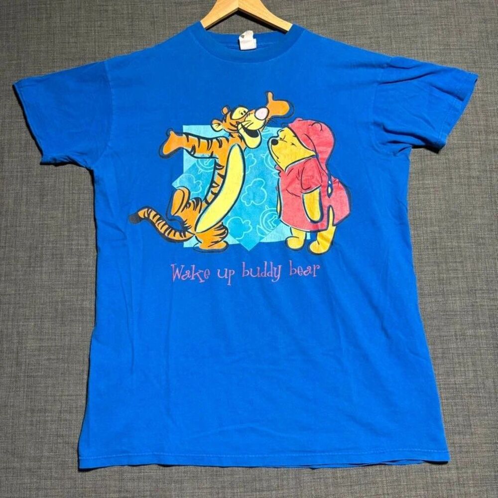 Vintage Disney Winnie the Pooh blue cotton sleep t-shirt night gown one size